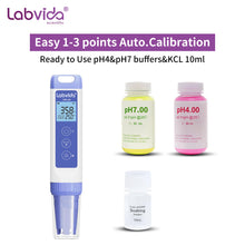 Load image into Gallery viewer, Labvida pH Meter Digital Pocket PH Tester, ±0.01 pH Accuracy, Replaceable Probe, LVAK001