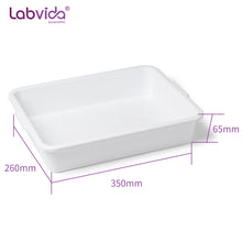 Load image into Gallery viewer, Labvida 2pcs Polypropylene Multi-Purpose Containment Tray Plastic Trays for Sterilizing Drying Lab Equipment Supplies Durable Temperature Resistant 14.57 x 10.63 x 2.56 H,LVAU001