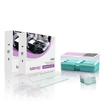 Load image into Gallery viewer, Labvida Pre-Cleaned Microscope Slide and Cover Slips Set, 144pcs of Dim.75x25x1mm Plain Slides, Super Grade Glass, 90°Corners, 1.2oz.(200pcs) of 22x22mm Cover Slips, 1# Thickness 0.13-0.16mm, LVQ090