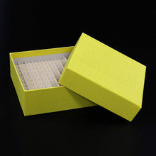 Load image into Gallery viewer, Labvida 6 Color Cardboard Freezing Storage Boxes, 81 Holes Dim.134x134x76mm for Cryotubes of 3 inches, White Blue Red Yellow Orange Green, LVK002