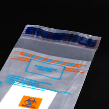 Load image into Gallery viewer, Labvida 100pcs of Specimen Bags, Dim.6x9 inches with Biohazard Logo Printing, Adhesive Tamper-Evident Closure, LDPE Material 100pcs/bag, LVN003