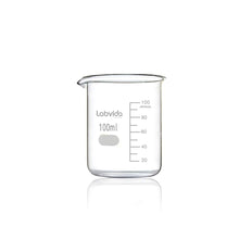 Load image into Gallery viewer, Labvida 6pcs of Glass Beakers, Each 2pcs of 3 Sizes 50ml 100ml 250ml, 3.3 Borosilicate with Printed Graduation, LVA018