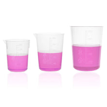 Load image into Gallery viewer, Labvida 3 Size Stackable Plastic Beaker Set, 1000ml 2000ml 5000ml, PP Material, with Molded Graduation, LVB008