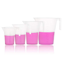 Load image into Gallery viewer, Labvida 4 Size Half Handle Measuring Beaker Set, 1000ml 2000ml 3000ml 5000ml, PP Material with Molded Graduation, LVB009
