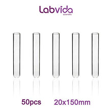 Load image into Gallery viewer, Labvida 50pcs of Borosilicate Glass Test Tubes, 20x150mm with Round Bottom,Vol.20ml LVH1002