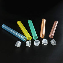 Load image into Gallery viewer, Labvida 50pcs of Plastic Test Tubes with Flex Caps, 50pcs Dia.16x125mm, PP Material and Assorted Color, Flex Cap Dia.16mm with PE Material, LVI002