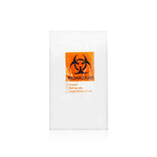 Load image into Gallery viewer, Labvida 200pcs of Specimen Bags, Dim.6x9 inches with Biohazard Logo Printing, Ziplock Closure, with Prevention for Losing Labels, LDPE Material 200pcs/bag, LVN007