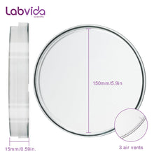 Load image into Gallery viewer, Labvida 20-Pack Sterile Petri Dishes with Lids - 150mm Diameter, 15mm Depth - 3 Air Vents - Ideal for Mycology, Bacteria Cultivation, Lab Testing, and Science Projects, LVAE003

