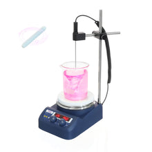 Load image into Gallery viewer, Labvida Magnetic Stirrer Hot Plate 280℃/536℉ 5.3 inch | 200-1500rpm |110V | Laboratory Hot Plate with Temp Probe Sensor, Support Stand and Stirring Bar, Magnetic Agitators LVAB001
