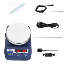 Load image into Gallery viewer, Labvida Magnetic Stirrer Hot Plate 280℃/536℉ 5.3 inch | 200-1500rpm |110V | Laboratory Hot Plate with Temp Probe Sensor, Support Stand and Stirring Bar, Magnetic Agitators LVAB001
