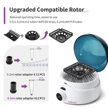Load image into Gallery viewer, Labvida Upgraded Scientific Mini Centrifuge Machine with LCD Display and Compatible Rotor, Palm Micro centrifuge with high Speed Range from 2000-10000rpm, max RCF 7490 X g, LVAI002
