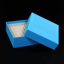 Load image into Gallery viewer, Labvida 6 Color Cardboard Freezing Storage Boxes, 100 Holes Dim.134x134x51mm for Cryotubes of 2 inches, White Blue Red Yellow Orange Green, LVK001

