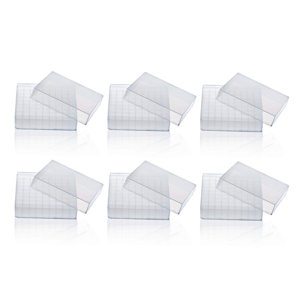 Labvida 6pcs of Plastic Freezing Storage Boxes, 81 Holes, PP Material, for 1.8ml Cryotube, LVL001