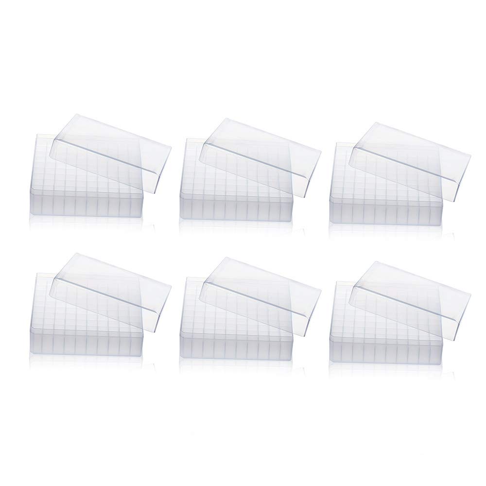Labvida 6pcs of Plastic Freezing Storage Boxes, 100 Holes, PP Material, for 1.8ml Cryotube, LVL002