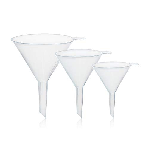 Labvida 3 Szie Plastic Analytical Funnel Set, 100mm 120mm 150mm, Autoclavable PP Material, LVP001