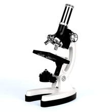 Load image into Gallery viewer, Labvida Kids Beginner 1200X Microscope STEM Kit with Metal Body Microscope, Plastic Prepared Slides and Other Laboratory Accessories, Packed in LDPE Carrying Box, LVV001
