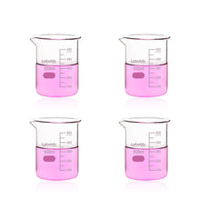 Load image into Gallery viewer, Labvida 4pcs of Griffin Low Form Glass Beakers, Vol.500ml, 3.3 Borosilicate with Printed Graduation, LVA012
