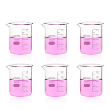 Load image into Gallery viewer, Labvida 6pcs of Low Form Glass Beakers, 3.3 Borosilicate with Printed Graduation, Vol.500ml,LVA013

