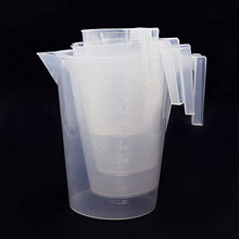 Load image into Gallery viewer, Labvida 4 Size Half Handle Measuring Beaker Set, 1000ml 2000ml 3000ml 5000ml, PP Material with Molded Graduation, LVB009
