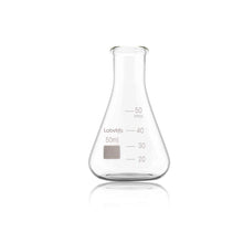 Load image into Gallery viewer, Labvida 4pcs of Narrow Mouth Glass Erlenmeyer Flasks, Vol.50ml, 3.3 Borocilicate with Printed Graduation, LVC001
