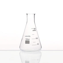 Load image into Gallery viewer, Labvida 6pcs of Narrow Mouth Glass Erlenmeyer Flasks, Vol.150ml, 3.3 Borocilicate with Printed Graduation, LVC002

