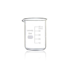 Load image into Gallery viewer, Labvida 12pcs of Glass Beakers Shot Glass, Vol.50ml, 3.3 Borosilicate Griffin Low Form with Printed Graduation, LVA003
