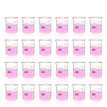 Load image into Gallery viewer, Labvida 24pcs of Glass Beakers Shot Glass, Vol.50ml, 3.3 Borosilicate Griffin Low Form with Printed Graduation, LVA004
