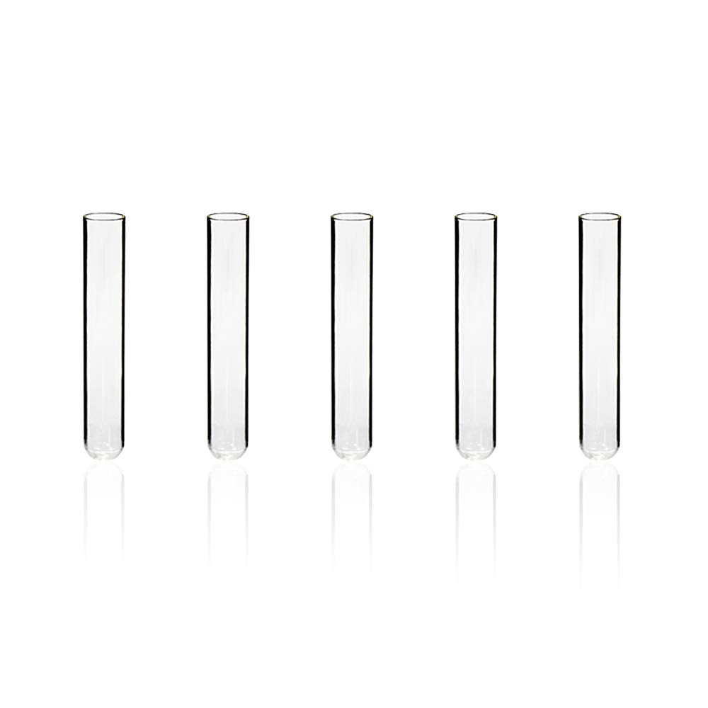 Labvida 50pcs of Borosilicate Glass Test Tubes, Vol.16ml 16x150mm with Round Bottom, LVH1001