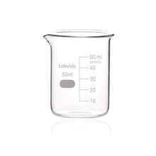 Load image into Gallery viewer, Labvida 24pcs of Glass Beakers Shot Glass, Vol.50ml, 3.3 Borosilicate Griffin Low Form with Printed Graduation, LVA004
