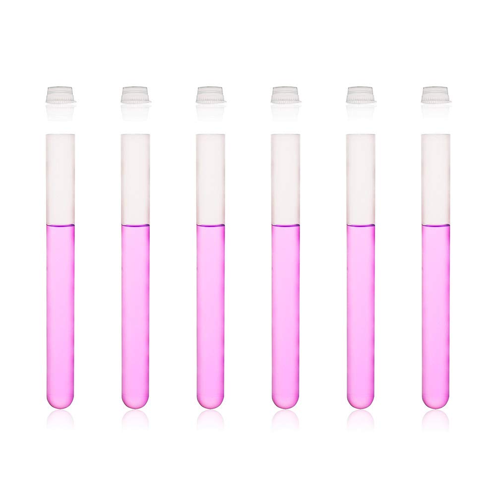 Labvida 50pcs of Plastic Test Tubes with Flex Caps, Dia.16x125mm, PP Material and Nature Color, Flex Cap Dia.16mm with PE Material, LVI001